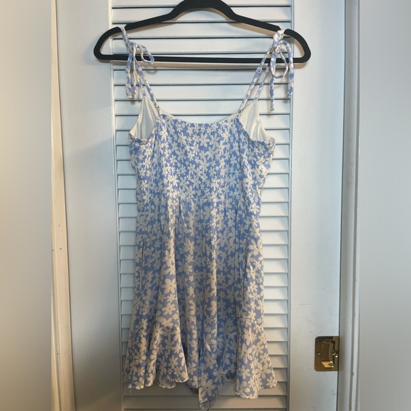 Lily Rose Daisy Mae Floral Romper Size S-Adjustable Straps w/Faux Ties, POCKETS! - Picture 7 of 11